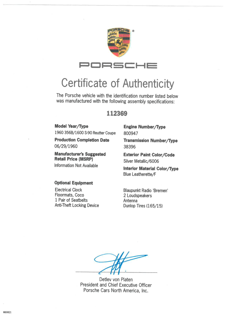 PORSCHE 356 B Super 90